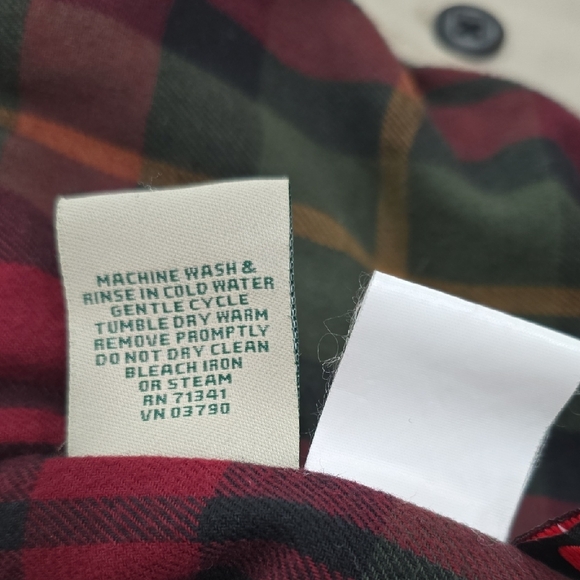 L.L. Bean Women’s Field Barn Chore Jacket with Green Corduroy and Flannel Liner - Picture 8 of 16